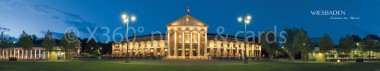 Panoramapostkarte Wiesbaden Kurhaus Abend 