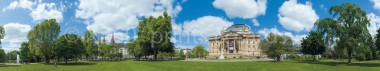 Panoramapostkarte Wiesbaden Kurpark 