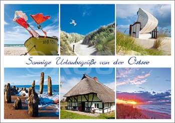 Postkarte Sonnige Urlaubsgrüße 