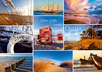 Postkarte Schöne Grüße Grüße von der Ostsee 