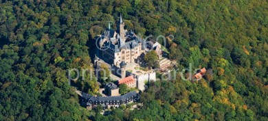XL-Postkarte Wernigerode Schloß aus der Luft 