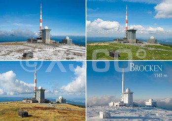 Postkarte Brocken Jahreszeiten 