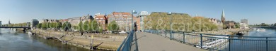 Panoramapostkarte Bremen Schlachte 