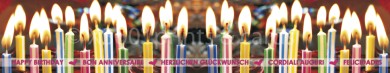 Panoramapostkarte Herzlichen Glückwunsch (Kerzen) 