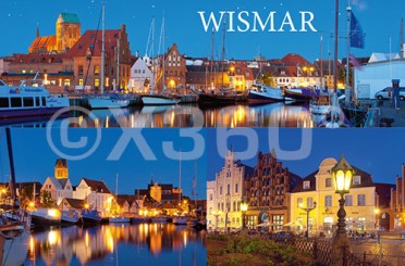 Kühlschrankmagnet Wismar Abend 