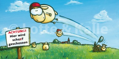 XL-Postkarte Lotte & Kalle scha(r)f geschossen 