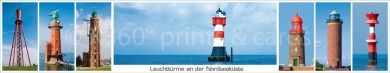 Panoramapostkarte Leuchttürme NI 