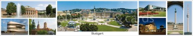 Panoramapostkarte Stuttgart Impressionen 