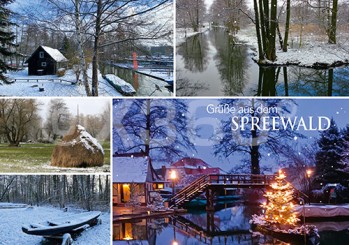 Postkarte Grüße aus dem Spreewald Winter 