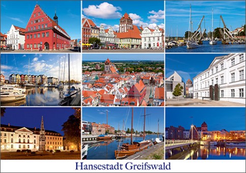 Postkarte Greifswald Mischkarte 