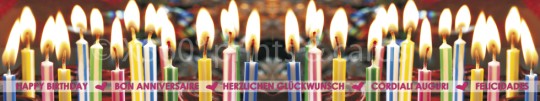 Panoramapostkarte Herzlichen Glückwunsch (Kerzen) 