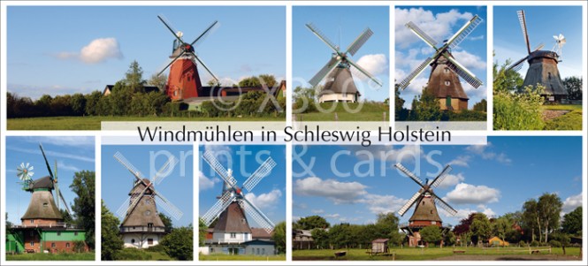 XL-Postkarte Windmühlen SH 