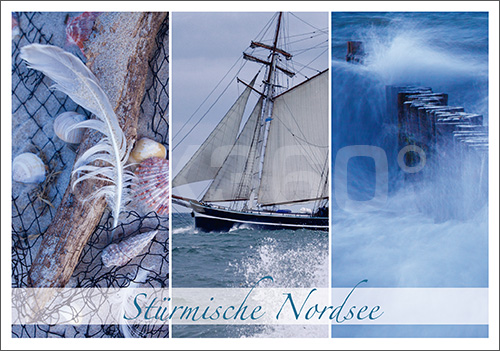 Postkarte Stürmische Nordsee 