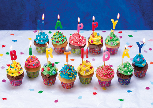 Postkarte Happy Birthday Cupcake 