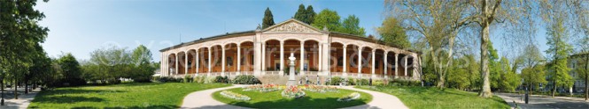 Panoramapostkarte Baden-Baden Trinkhalle 