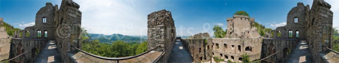 Panoramapostkarte Baden-Baden altes Schloss 