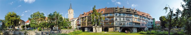 Panoramapostkarte Erfurt Krämerbrücke 