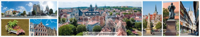 Panoramapostkarte Erfurt Impressionen 