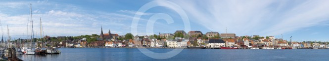 Panoramapostkarte Flensburg Skyline 