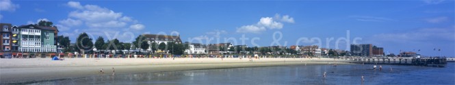 Panoramapostkarte Föhr Strand von Wyk 