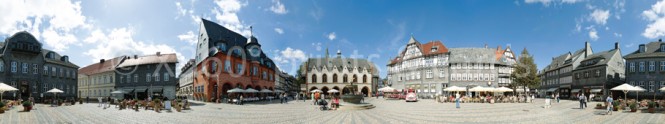 Panoramapostkarte Goslar Marktplatz 