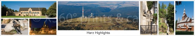 Panoramapostkarte Harz Highlights 