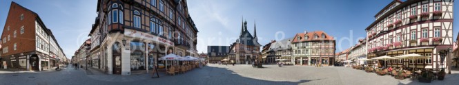 Panoramapostkarte Wernigerode Marktplatz 2 