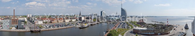 Panoramapostkarte Bremerhaven Hafenpanorama 