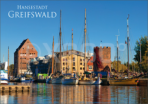 Postkarte Hansestadt Greifswald Hafen 