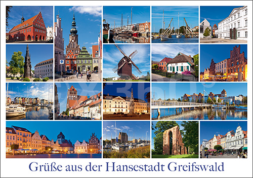 Postkarte Grüße aus der Hansestadt Greifswald 