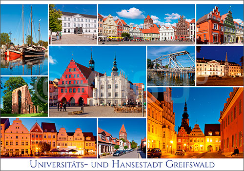 Postkarte Greifswald Mischkarte 