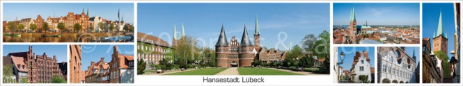 Panoramapostkarte Lübeck Impressionen 