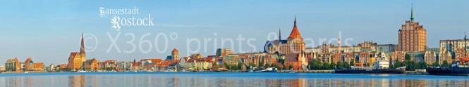 Panoramapostkarte Rostock Stadtsilhouette 