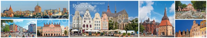 Panoramapostkarte Rostock Impressionen 
