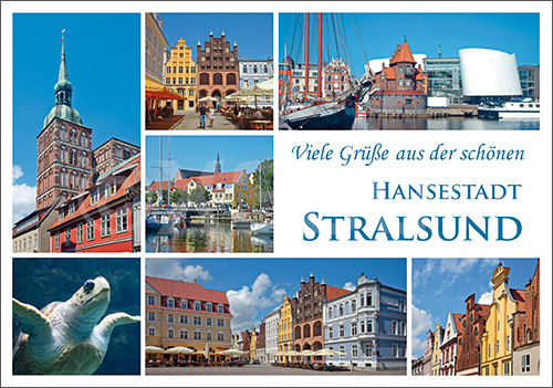 Postkarte Viele Grüße aus Stralsund (Mischkarte) 