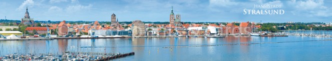 Panoramapostkarte Stralsund Stadtpanorama 