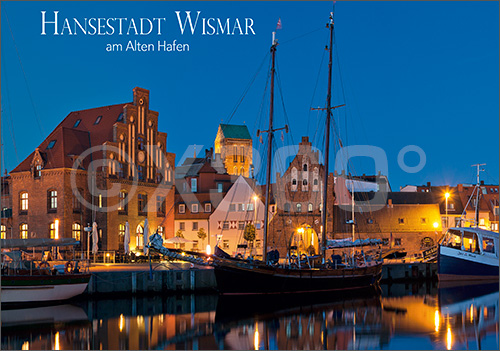 Postkarte Hansestadt Wismar am Alten Hafen 