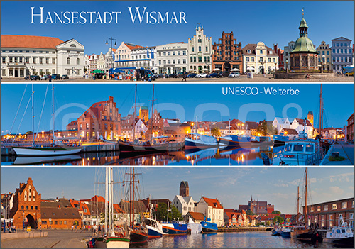 Postkarte Hansestadt Wismar UNESCO Welterbe 