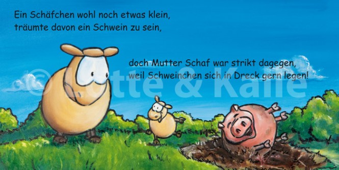 XL-Postkarte Lotte & Kalle Gedicht Schwein 