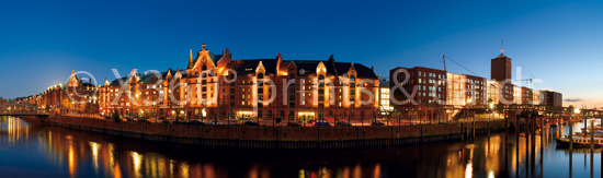 Lesezeichen Hamburg Speicherstadt Abend 