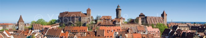 Panoramapostkarte Nürnberg Kaiserburg 