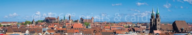 Panoramapostkarte Nürnberg Stadtpanorama 