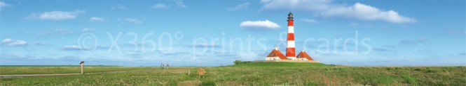 Panoramapostkarte Leuchtturm Westerhever 