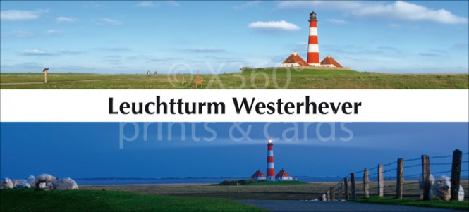 XL-Postkarte Leuchtturm Westerhever 