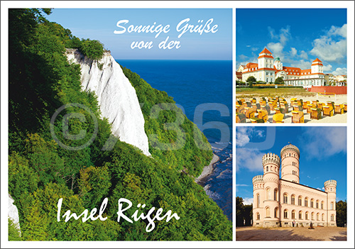 Postkarte Sonnige Grüße Insel Rügen 