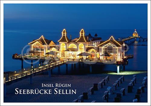 Postkarte Insel Rügen Seebrücke Sellin 