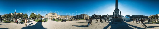 Panoramapostkarte Stuttgart Schlossplatz 