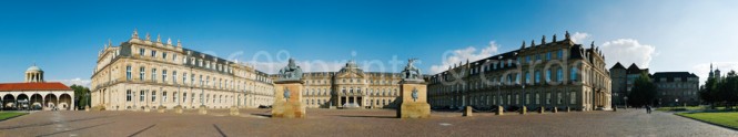 Panoramapostkarte Stuttgart Neues Schloss 