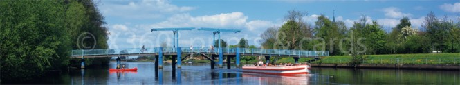 Panoramapostkarte Friedrichstadt Blaue Brücke 