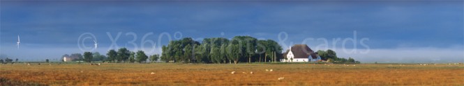 Panoramapostkarte Roter Haubarg 